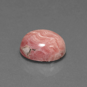Rhodochrosite multicolore naturelle coupe ovale, 6,39 ct, opaque