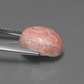 Rhodochrosite multicolore naturelle coupe ovale, 6,39 ct, opaque