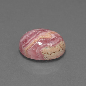 Rhodochrosite multicolore naturelle coupe ovale, 6,42 ct, opaque