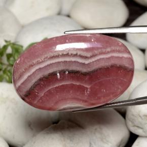Rhodochrosite multicolore naturelle coupe ovale, 63,59 ct, translucide