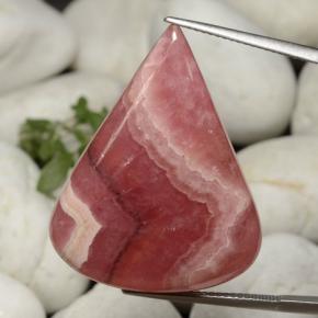 Rhodochrosite multicolore naturelle en forme de poire, 46,08 ct, translucide