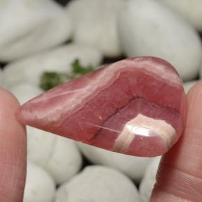 Rhodochrosite multicolore naturelle en forme de poire, 46,08 ct, translucide