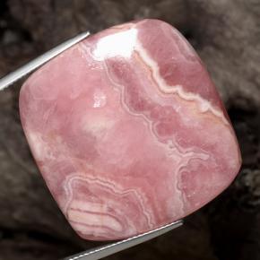 Rhodochrosite multicolore naturelle coupe coussin, 74,40 ct, translucide