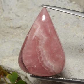 Rhodochrosite multicolore naturelle en forme de poire, 24,62 ct, translucide