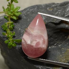 Rhodochrosite multicolore naturelle en forme de poire, 8,69 ct, translucide