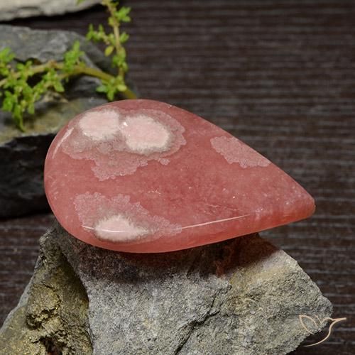 Rhodochrosite Multicolore naturelle En forme de poire, 93.42 ct, Translucide