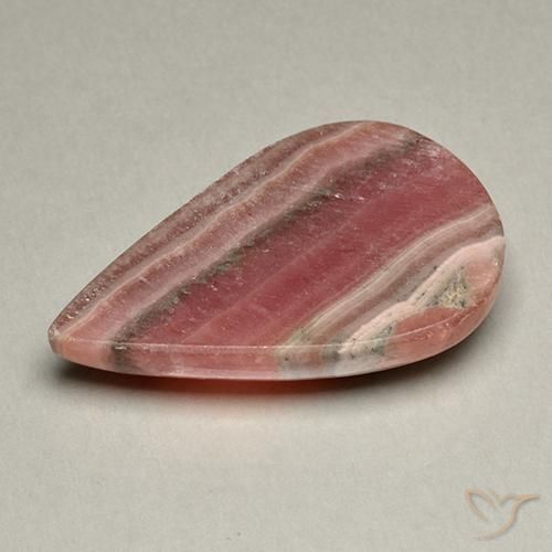 Rhodochrosite Multicolore naturelle En forme de poire, 44.70 ct, Translucide