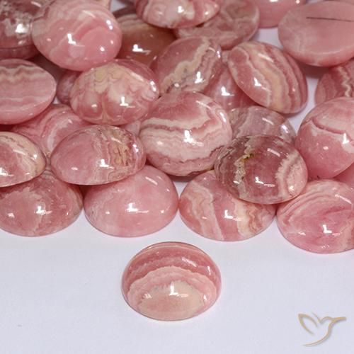 Rhodochrosite multicolore naturelle coupe roude, 6,39 ct, translucide
