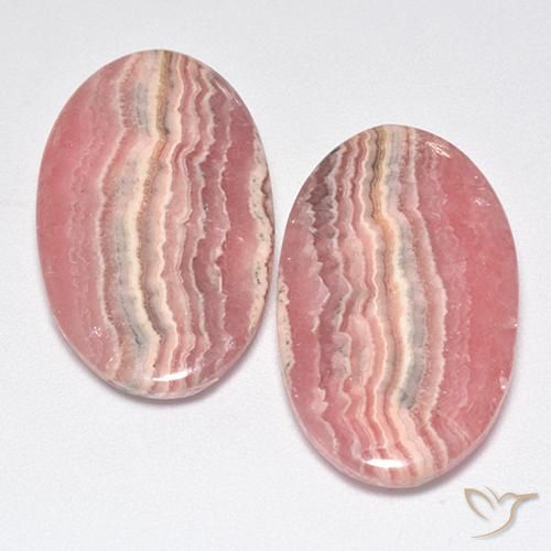 35.86ctw Naturel Multicolore Rhodochrosite, ovale, Translucide