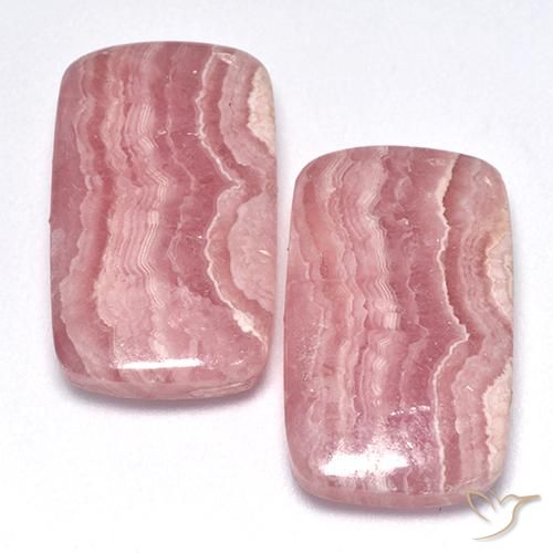 32.67ctw Naturel Multicolore Rhodochrosite, Coussin, Translucide