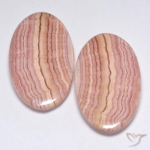 23.82ctw Naturel Multicolore Rhodochrosite, ovale, Translucide