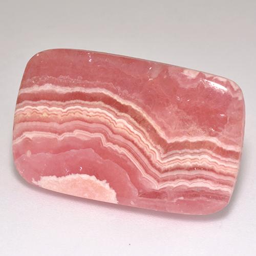 Rhodochrosite multicolore naturelle coupe coussin, 22,89 ct, translucide