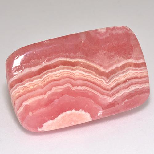 Rhodochrosite multicolore naturelle coupe coussin, 22,89 ct, translucide