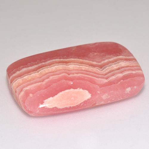 Rhodochrosite multicolore naturelle coupe coussin, 22,89 ct, translucide