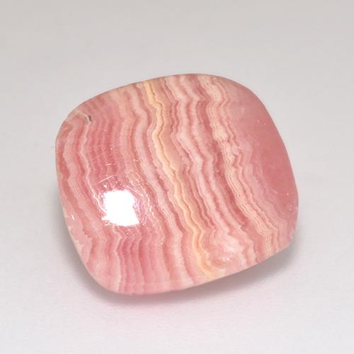 Rhodochrosite multicolore naturelle coupe coussin, 8,87 ct, translucide