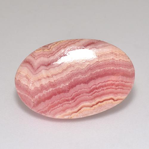 Rhodochrosite rose naturelle coupe ovale, 9,46 ct, translucide