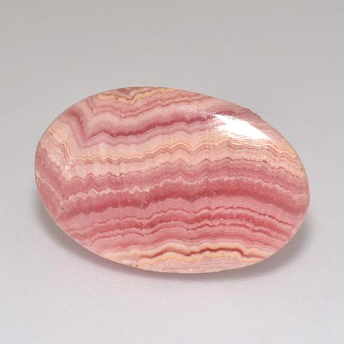 Rhodochrosite rose naturelle coupe ovale, 9,46 ct, translucide