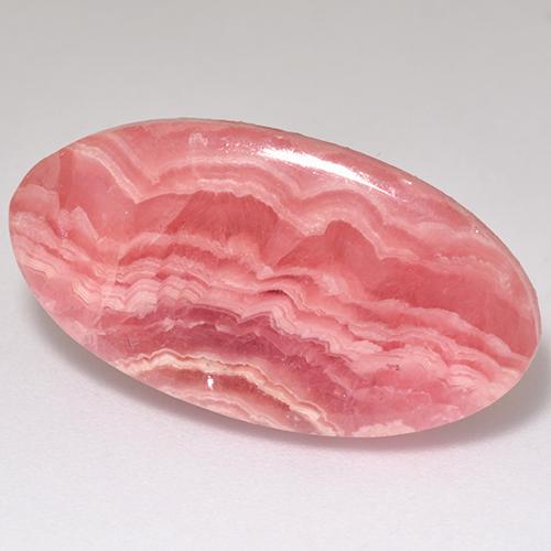 Rhodochrosite rose naturelle coupe ovale, 21,09 ct, translucide
