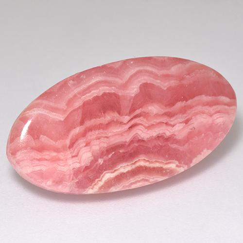 Rhodochrosite rose naturelle coupe ovale, 21,09 ct, translucide