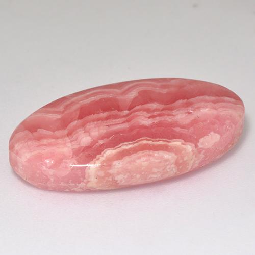 Rhodochrosite rose naturelle coupe ovale, 21,09 ct, translucide