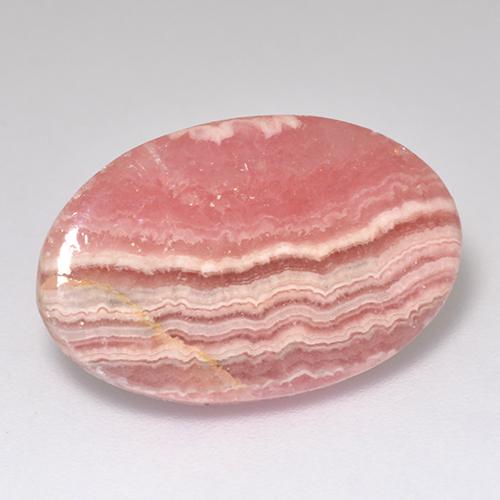 Rhodochrosite multicolore naturelle coupe ovale, 13,04 ct, translucide