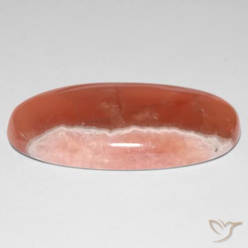 Rhodochrosite Multicolore naturelle ovale, 34.60 ct, Translucide