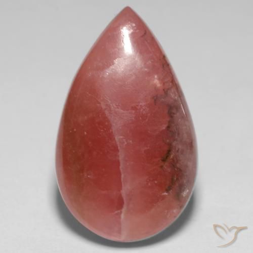 Rhodochrosite multicolore naturelle en forme de poire, 14,36 ct, translucide