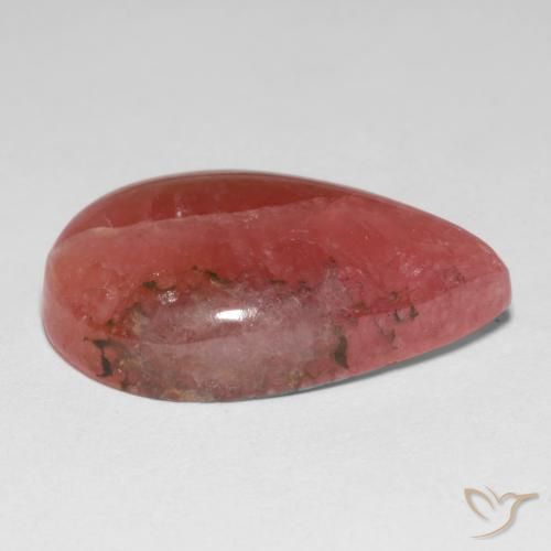 Rhodochrosite multicolore naturelle en forme de poire, 14,36 ct, translucide