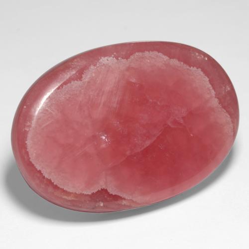Rhodochrosite multicolore naturelle coupe ovale, 69,11 ct, translucide