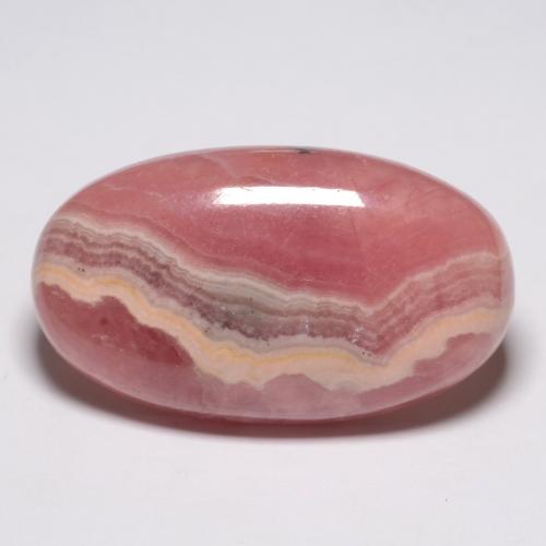 Rhodochrosite multicolore naturelle coupe ovale, 28,25 ct, translucide