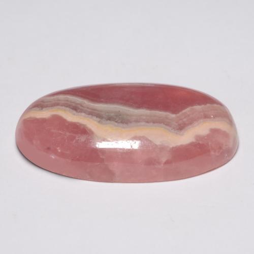 Rhodochrosite multicolore naturelle coupe ovale, 28,25 ct, translucide