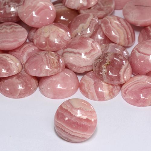 Rhodochrosite multicolore naturelle coupe roude, 6,39 ct, translucide