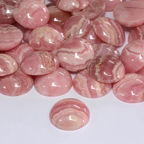 Rhodochrosite multicolore naturelle coupe roude, 6,39 ct, translucide