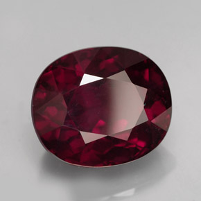 Grenat rhodolite rouge naturelle coupe ovale, 13,09 ct, VS