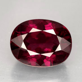Grenat rhodolite rouge naturelle coupe ovale, 11,53 ct, VVS-VS