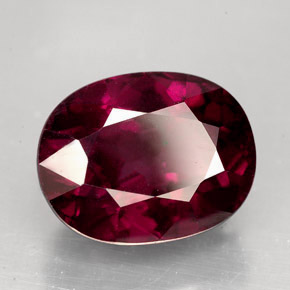 Grenat rhodolite rouge naturelle coupe ovale, 11,53 ct, VVS-VS