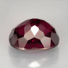 Grenat rhodolite rouge naturelle coupe ovale, 11,53 ct, VVS-VS