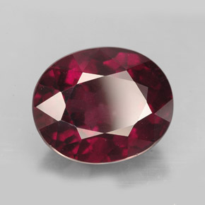 Grenat rhodolite rouge naturelle coupe ovale, 11,48 ct, VVS-VS
