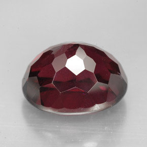 Grenat rhodolite rouge naturelle coupe ovale, 11,48 ct, VVS-VS