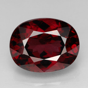 Grenat rhodolite rouge naturelle coupe ovale, 11,54 ct, VVS-VS