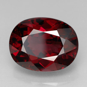 Grenat rhodolite rouge naturelle coupe ovale, 11,54 ct, VVS-VS