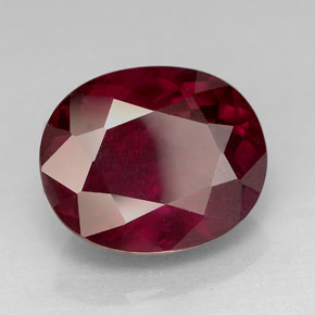Grenat rhodolite rouge naturelle coupe ovale, 7,84 ct, VS
