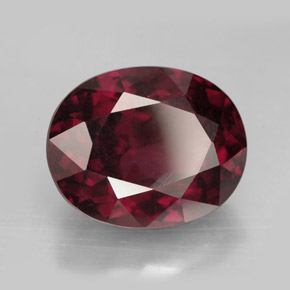 Grenat rhodolite rouge naturelle coupe ovale, 13,17 ct, VS