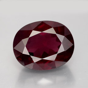 Grenat rhodolite rouge naturelle coupe ovale, 11,39 ct, VS