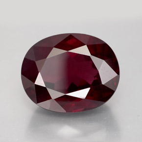 Grenat rhodolite rouge naturelle coupe ovale, 11,39 ct, VS