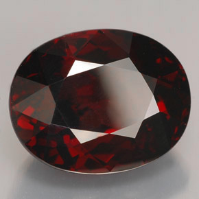 Grenat rhodolite rouge naturelle coupe ovale, 12,25 ct, VVS-VS