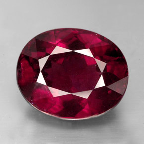 Grenat rhodolite rouge naturelle coupe ovale, 10,73 ct, VS-SI
