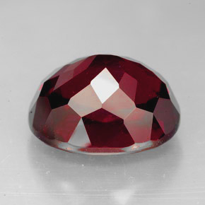 Grenat rhodolite rouge naturelle coupe ovale, 10,73 ct, VS-SI