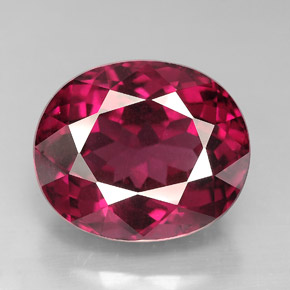 Grenat rhodolite rouge naturelle coupe ovale, 9,82 ct, VS