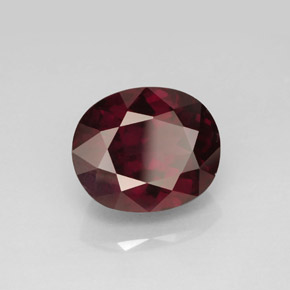 Grenat rhodolite rouge naturelle coupe ovale, 6,85 ct, VS